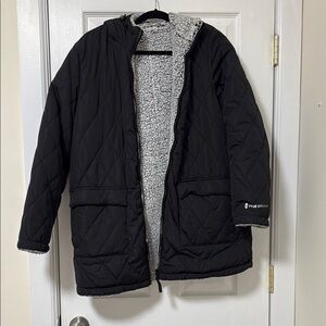 Black Quilted Jacket with Sherpa Lining